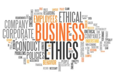 Word cloud business ethics Stock Illustration