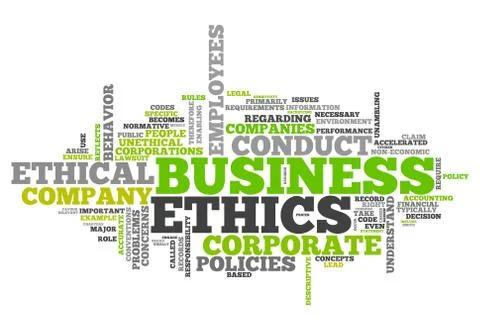 Word cloud business ethics Stock Illustration