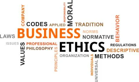 Word cloud - business ethics Stock Illustration