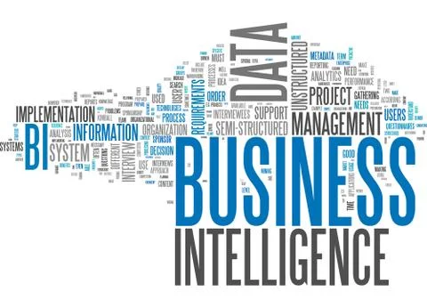 Word cloud business intelligence Ilustración de archivo