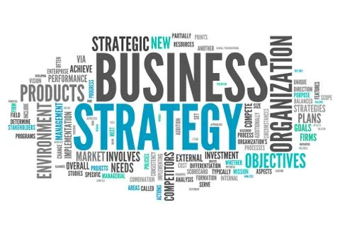 Word cloud business strategy Stock Illustration