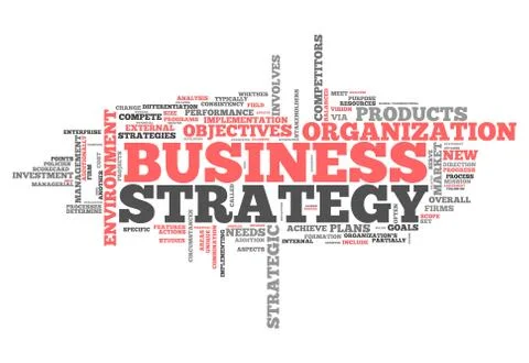 Word cloud business strategy Stock Illustration