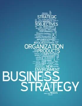 Word cloud business strategy Stock Illustration