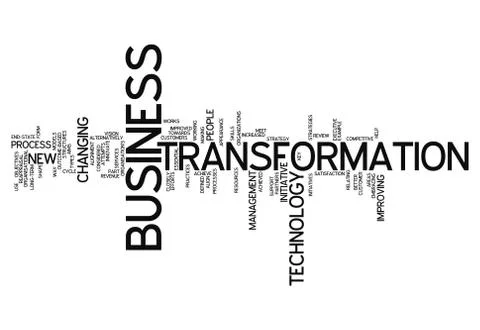 Word cloud business transformation Illustrazione stock