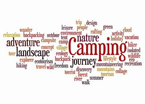 Word Cloud with CAMPING concept create with text only Stock Illustration