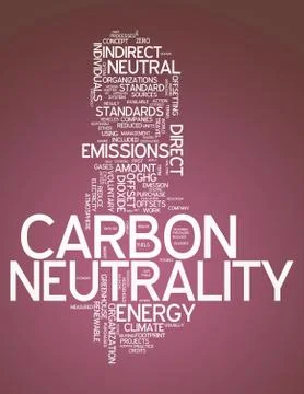 Word cloud carbon neutrality Ilustración de archivo