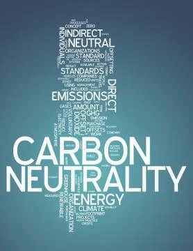 Word cloud carbon neutrality Stock Illustration