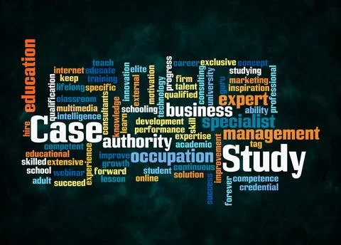 Word Cloud with CASE STUDY concept create with text only Stock Illustration