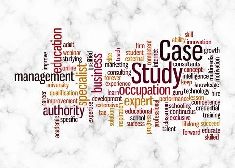 Word Cloud with CASE STUDY concept create with text only Stock Illustration