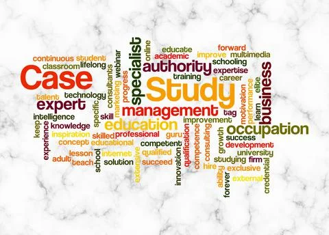 Word Cloud with CASE STUDY concept create with text only Stock Illustration