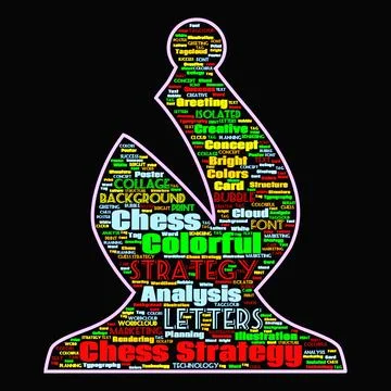 Word cloud of the Chess Illustrazione stock