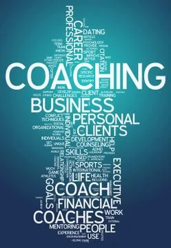Word cloud coaching Illustrazione stock