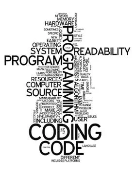 Word cloud coding Stock Illustration