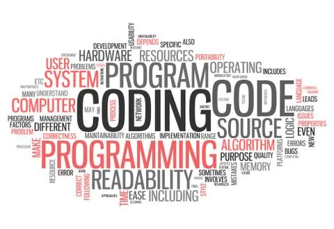 Word cloud coding Stockillustratie