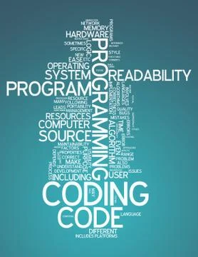 Word cloud coding Stockillustratie