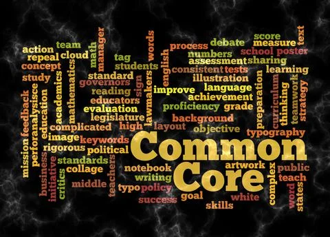 Word Cloud with COMMON CORE concept create with text only Illustrazione stock