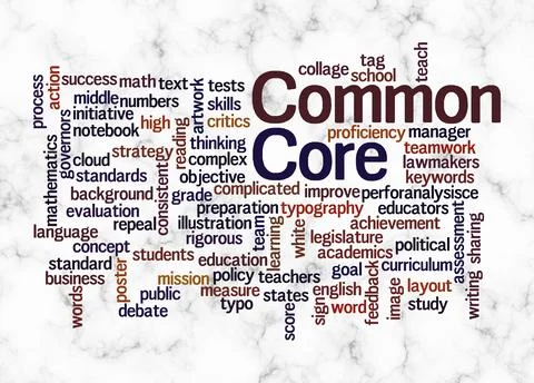 Word Cloud with COMMON CORE concept create with text only Illustrazione stock