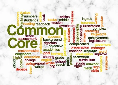 Word Cloud with COMMON CORE concept create with text only Stockillustratie