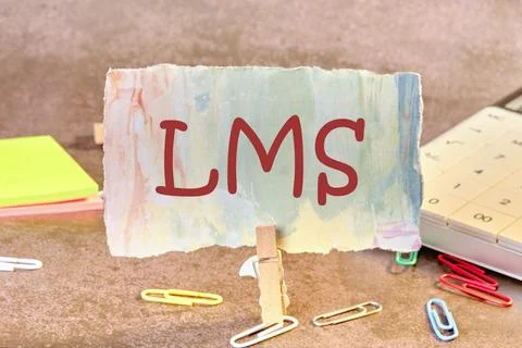 Word cloud concept. LMS - Learning Management System acronym written on paper 스톡 사진