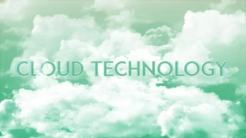 Word CLOUD CONNECTION in the clouds and colorful sky Stock Illustration