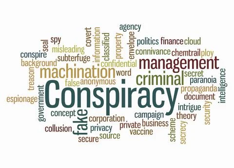 Word Cloud with CONSPIRACY concept create with text only Stockillustratie