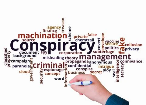 Word Cloud with CONSPIRACY concept create with text only Stock-Illustration