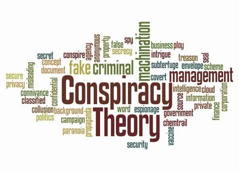 Word Cloud with CONSPIRACY THEORY concept create with text only 库存插图