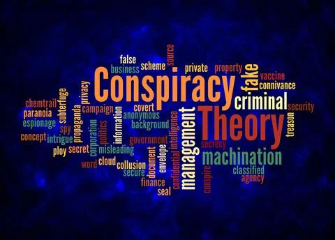 Word Cloud with CONSPIRACY THEORY concept create with text only Illustrazione stock