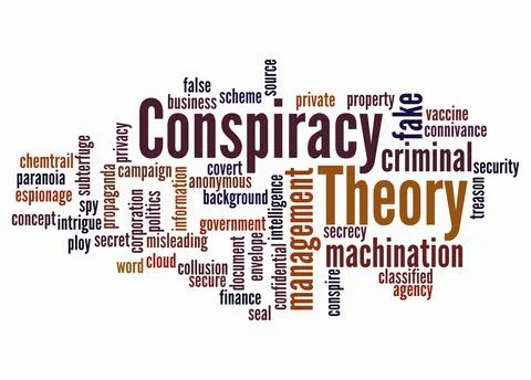 Word Cloud with CONSPIRACY THEORY concept create with text only Illustrazione stock