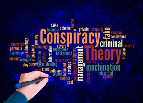 Word Cloud with CONSPIRACY THEORY concept create with text only Illustrazione stock