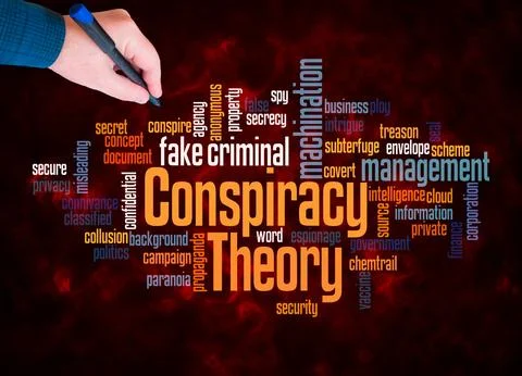 Word Cloud with CONSPIRACY THEORY concept create with text only Illustrazione stock