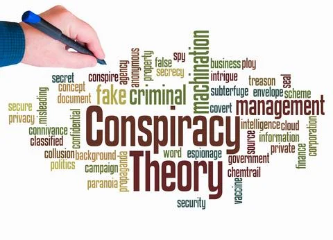 Word Cloud with CONSPIRACY THEORY concept create with text only 스톡 일러스트