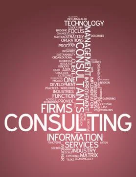 Word cloud consulting Ilustración de archivo