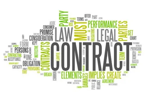 Word cloud contract Illustrazione stock