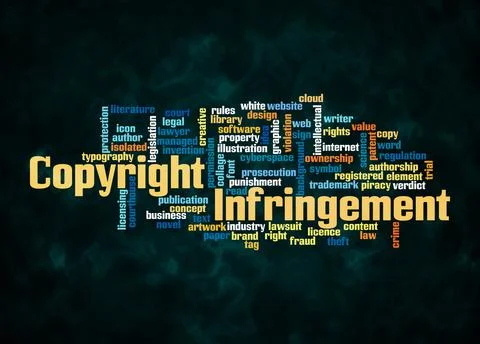 Word Cloud with COPYRIGHT INFRINGEMENT concept create with text only Illustrazione stock
