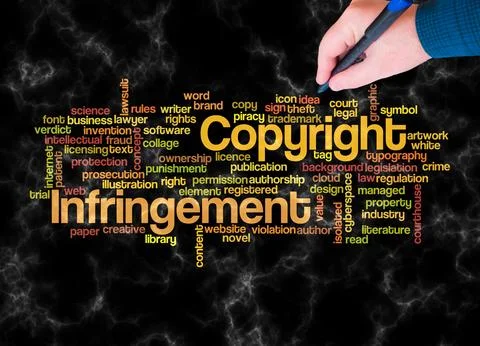 Word Cloud with COPYRIGHT INFRINGEMENT concept create with text only Stock Illustration
