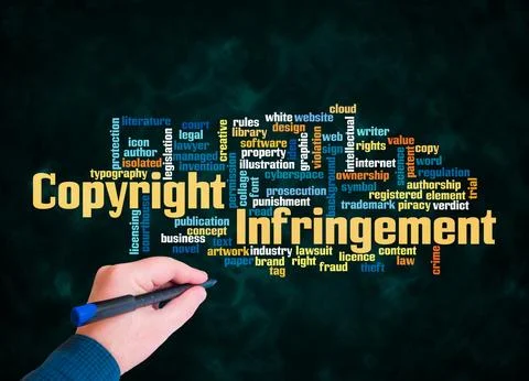Word Cloud with COPYRIGHT INFRINGEMENT concept create with text only Stock Illustration