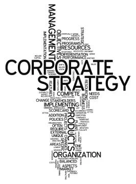 Word cloud corporate strategy Stock Illustration