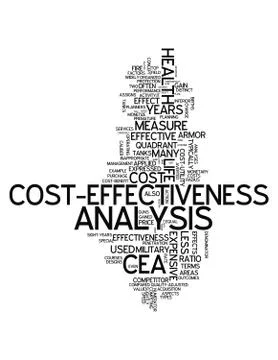 Word cloud cost-effectiveness analysis Stock Illustration