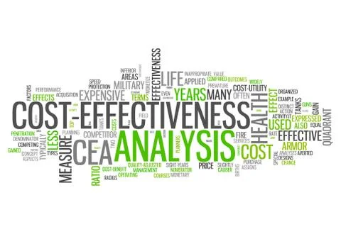 Word cloud cost-effectiveness analysis Illustrazione stock