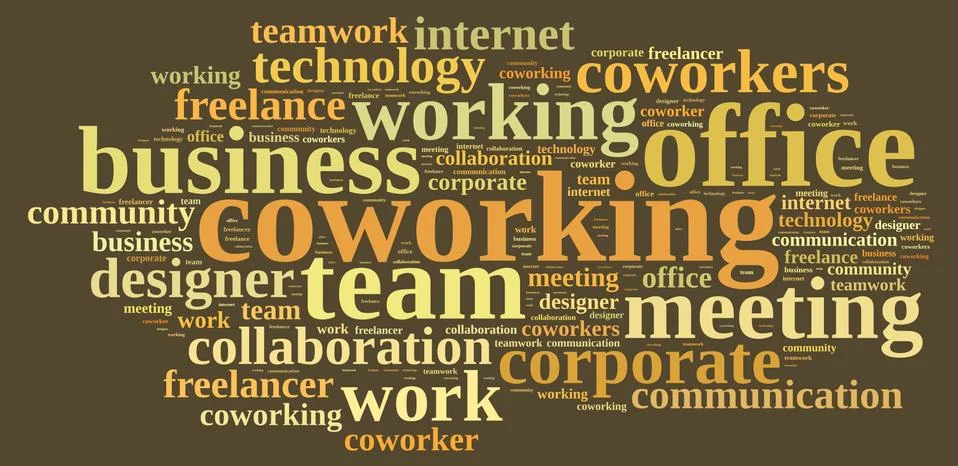 Word cloud coworking. Stock Illustration