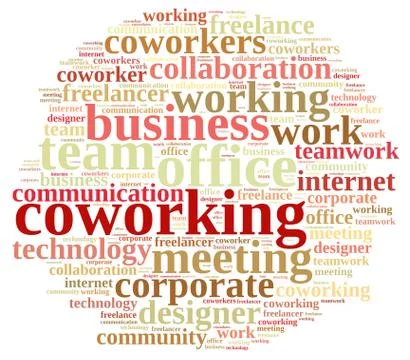 Word cloud coworking. Stock Illustration