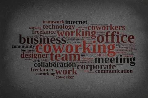Word cloud coworking. Stock Illustration