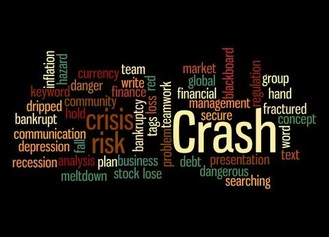 Word Cloud with CRASH concept Stock Illustration