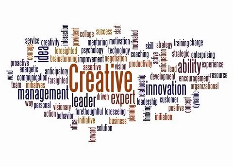 Word Cloud with CREATIVE concept create with text only Illustrazione stock