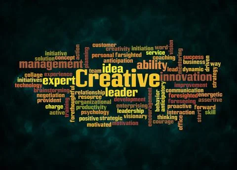 Word Cloud with CREATIVE concept create with text only Stock Illustration