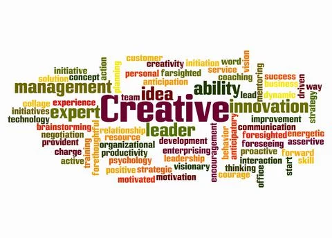 Word Cloud with CREATIVE concept create with text only Stock Illustration