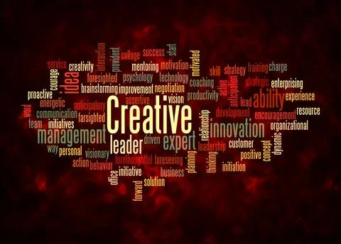 Word Cloud with CREATIVE concept create with text only Stock Illustration