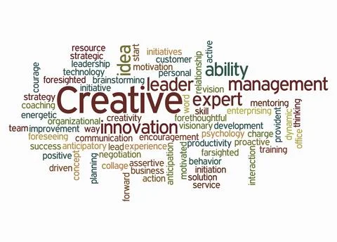 Word Cloud with CREATIVE concept create with text only Stock Illustration