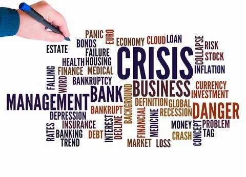 Word Cloud with CRISIS concept create with text only Stock Illustration